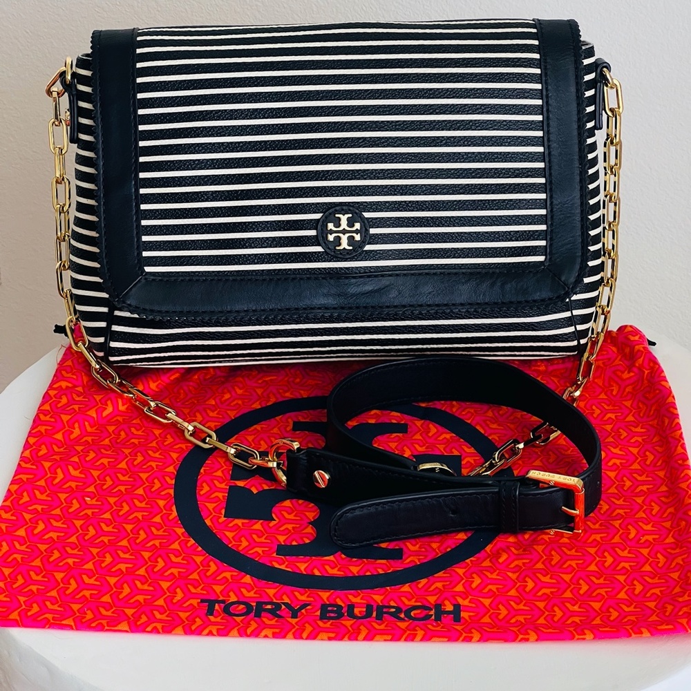 Tory Burch Viva Striped Crossbody Bag - Rare! - Picture 8 of 16
